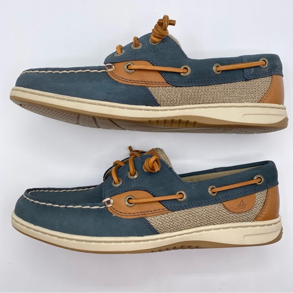 *NWOB* Sperry Top Sider Size 7.5 IVYFISH Blue Leather Shoes - Picture 5 of 10